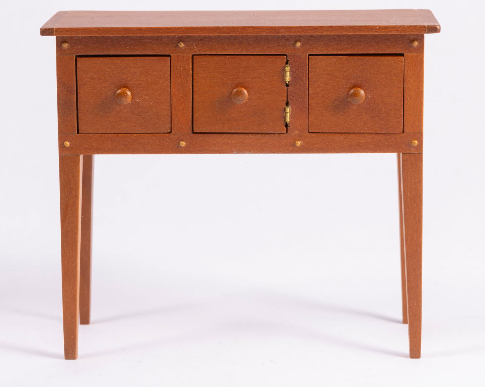 Handmade Sideboard by John Finn: Handmade wooden sidebaord by John Finn. The door in the middle opens and closes, and there are drawers on the side.