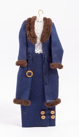 Woman's Blue Coat & Dress by Joyce Bernard