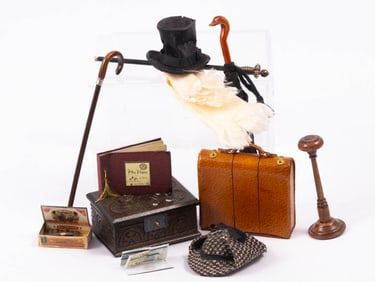 Victorian Gentleman's Travel Hat, Bag & Accessories