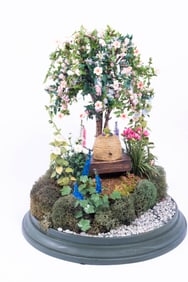 Hibiscus Tree & Flower Bed Scene