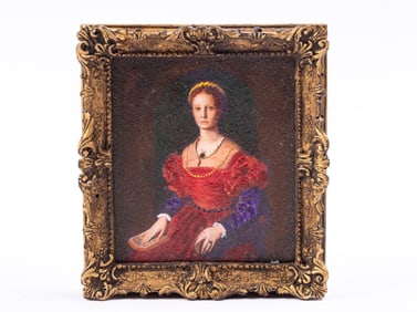 Painting of Elegant Woman  Lucrezia Panciatchi, Dressed In Red