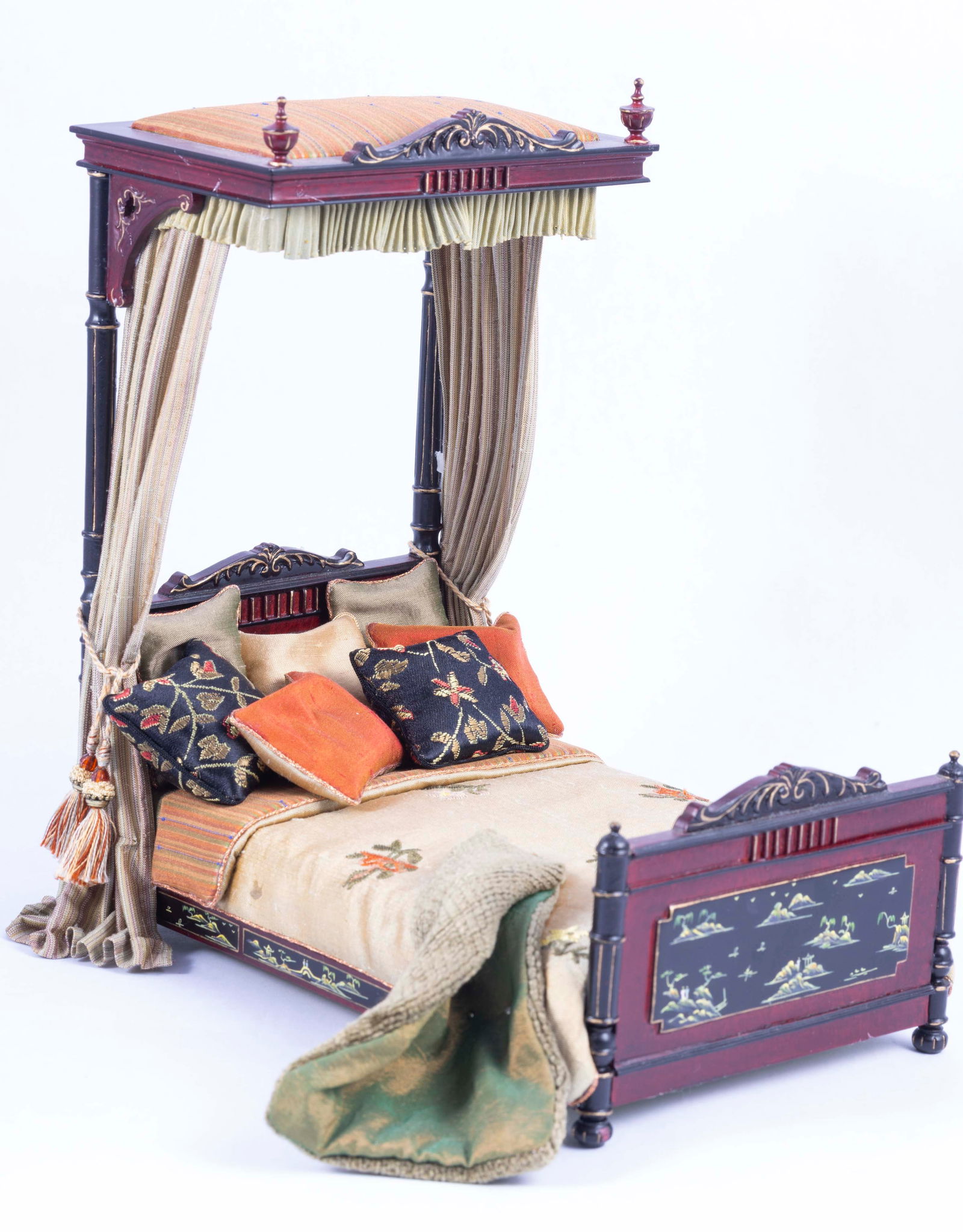 Painted Asian Canopy Bed by Wilson Santiago (1 of 4)