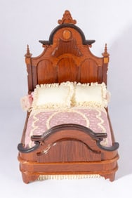 Handmade Victorian Bed with Bedding by Fred Kowalke