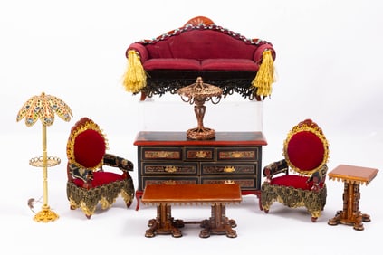 Moroccan Inspired Living Room Furniture with Lamp
