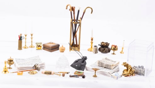 Gentleman's Smoking Lot with Brass Cane & Brass Statue Mining For Gold!