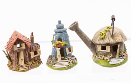 Su Andrews Lot of 3 Tiny Houses - One in a Watering Can!!