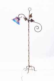 Lew Kummerow Tiffany Standing Floor Lamp with Blue shade