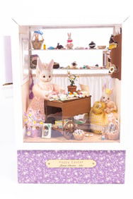 Decorated Easter Roombox Filled with Candy & Bunnies