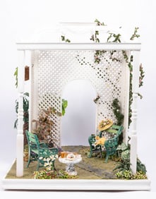 Outdoor Arbor / Trellis Scene Display Decorated