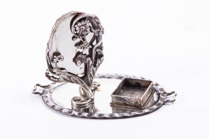 Enrique Quintanar Sterling Silver Platter with Box & Hallmarked Decorative Mirror