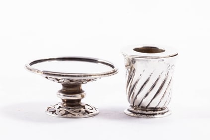 Enrique Quintanar Sterling Silver Cake Stand & Wine Cooler