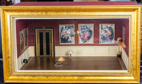 Renaissance Man Roombox by Liz LeBosse with Scott's Lighting Chandelier