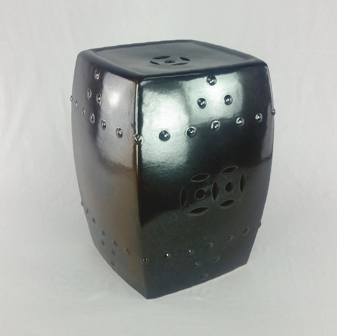 METALLIC BROWN CHINESE STYLE PORCELAIN GARDEN STOOL: You are bidding on a Large Metallic Brown Glazed Square Porcelain Garden Stool. CIRCA: 20th Century SIZE: 14"W x 14"D x 19"H WEIGHT: 32LBS SHIPS VIA: UPS/FEDEX