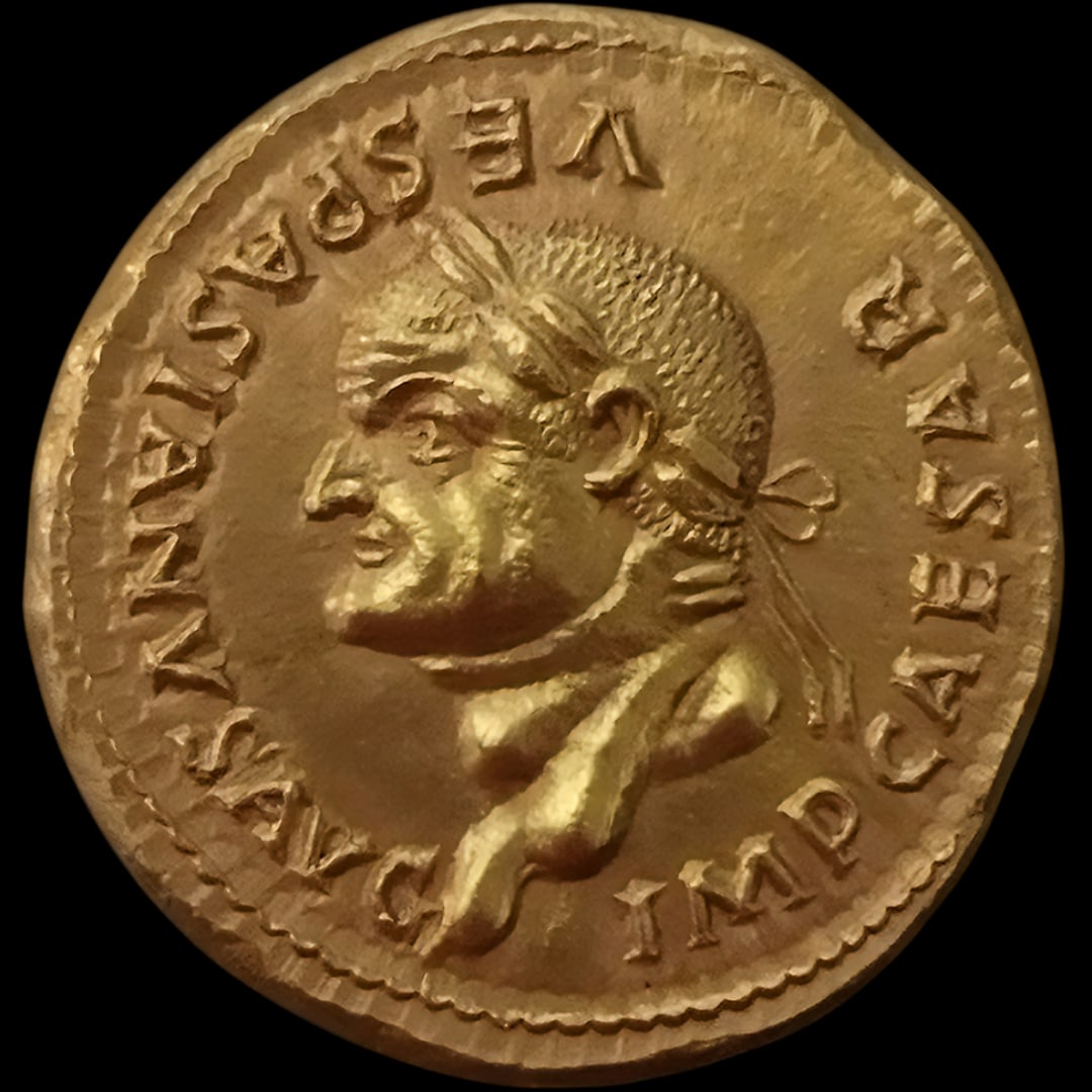 GOLD AUREUS OF EMPEROR VESPASIAN 7,43g. (1 of 2)