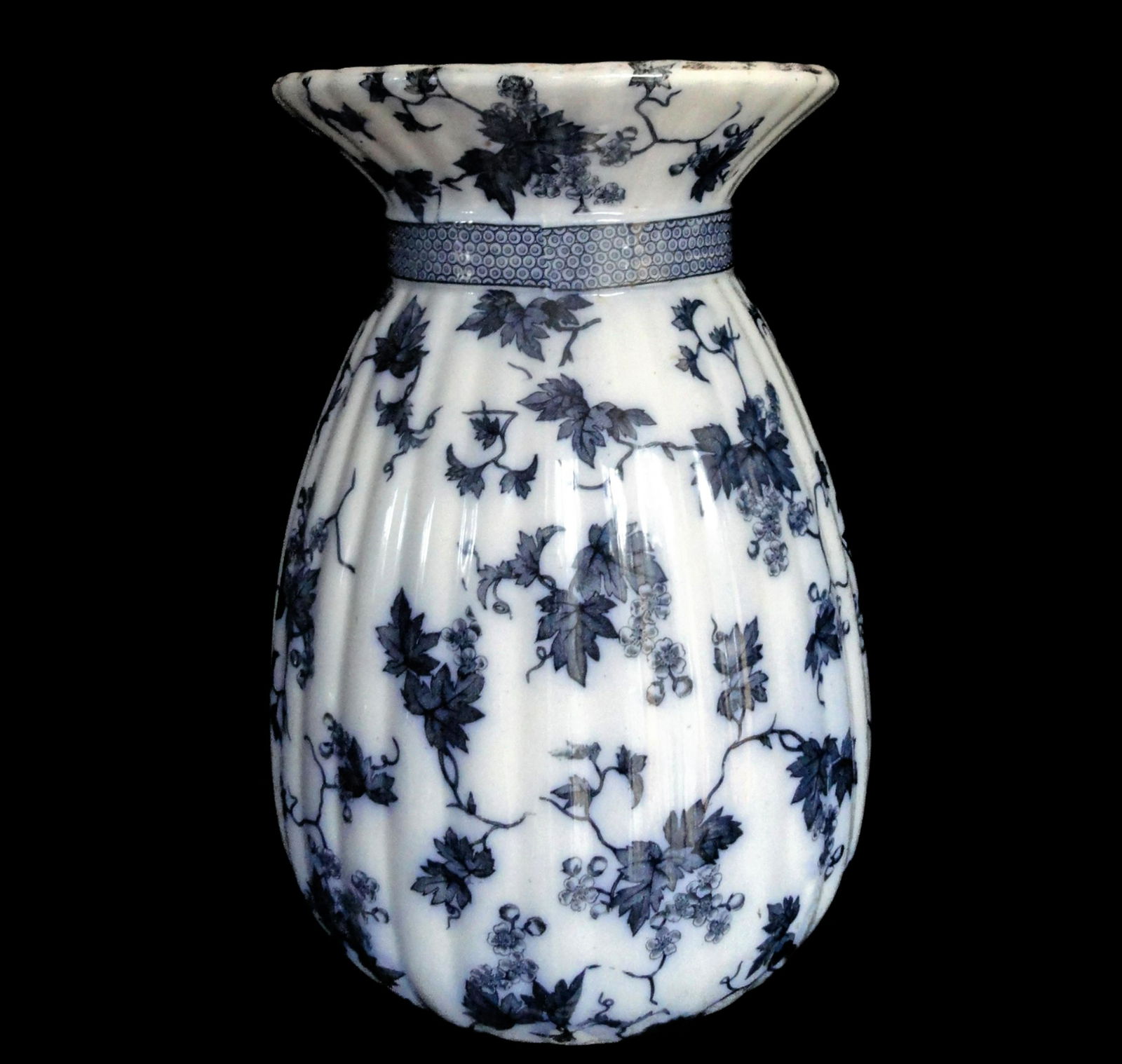 Staffordshire Flow Blue Vase Stoke on Trent Bordeaux (1 of 6)