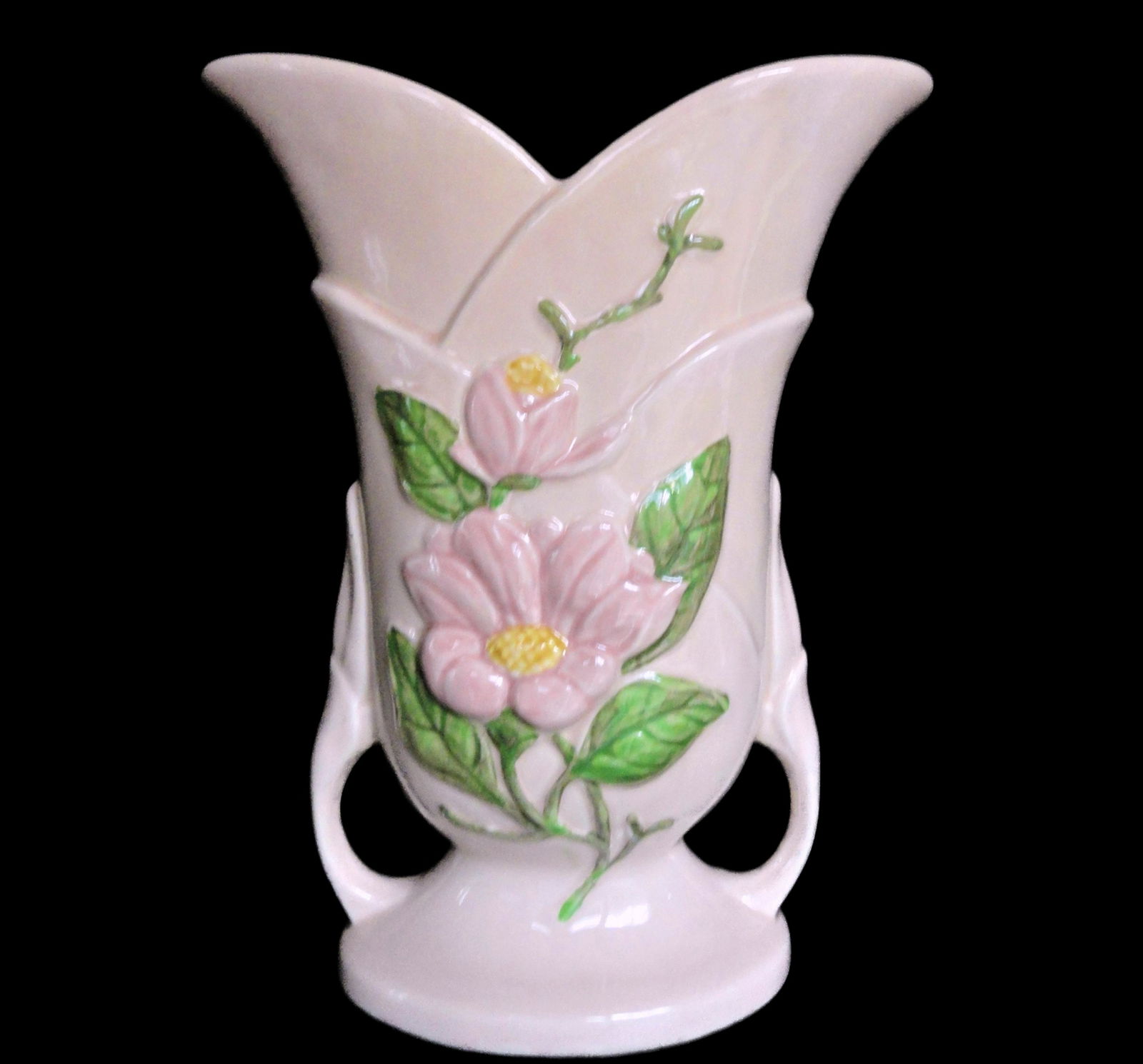 Hull Pottery Vase Magnolia Gloss H 13 Pink Large Aug 25 2019