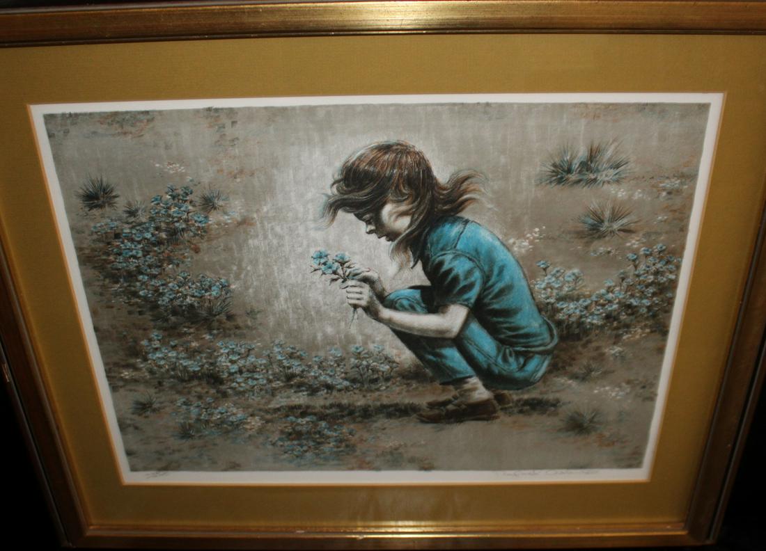 Lithograph Girl In Blue. (1 of 4)