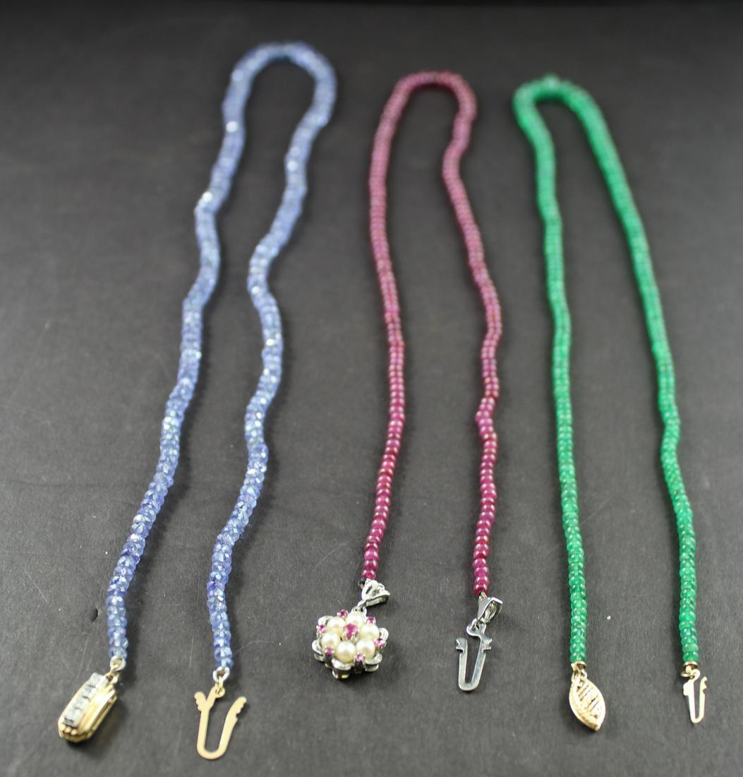 Necklaces(3) w/Gold Clasps. (1 of 4)