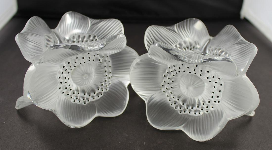 Pr. Lalique Crystal Candlesticks. (1 of 5)