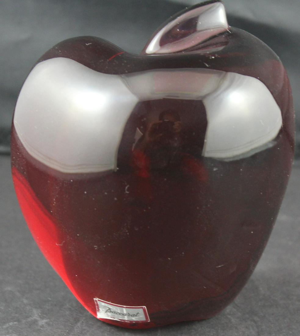 Baccarat Red Apple Crystal Paperweight (1 of 3)