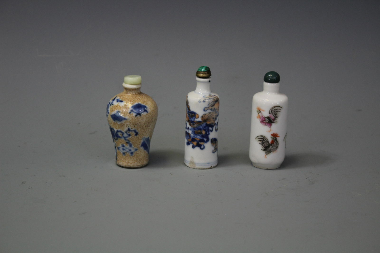 A Group of Three Porcelain Snuff Bottles (1 of 3)