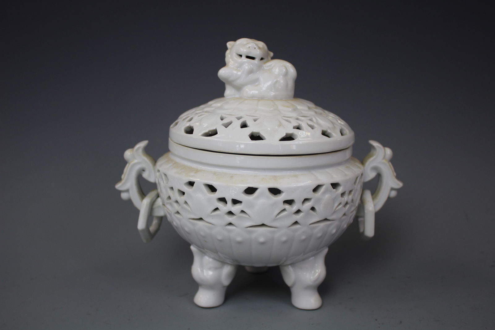 A White Porcelain Tripod Censer With Mythical Beast (1 of 5)