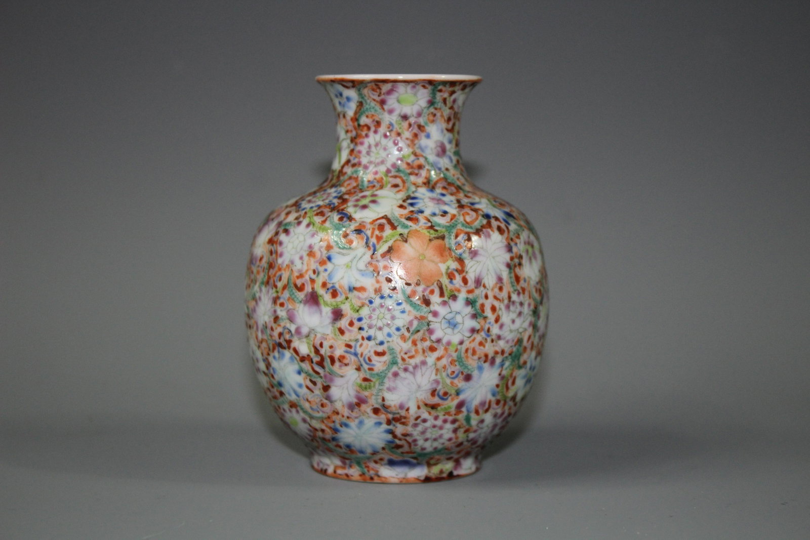 A Famille Eggshell Porcelain "Floral" Vase, Marked: A Famille Eggshell Porcelain "Floral" Vase, Marked Qianlong Period Qing Dynasty