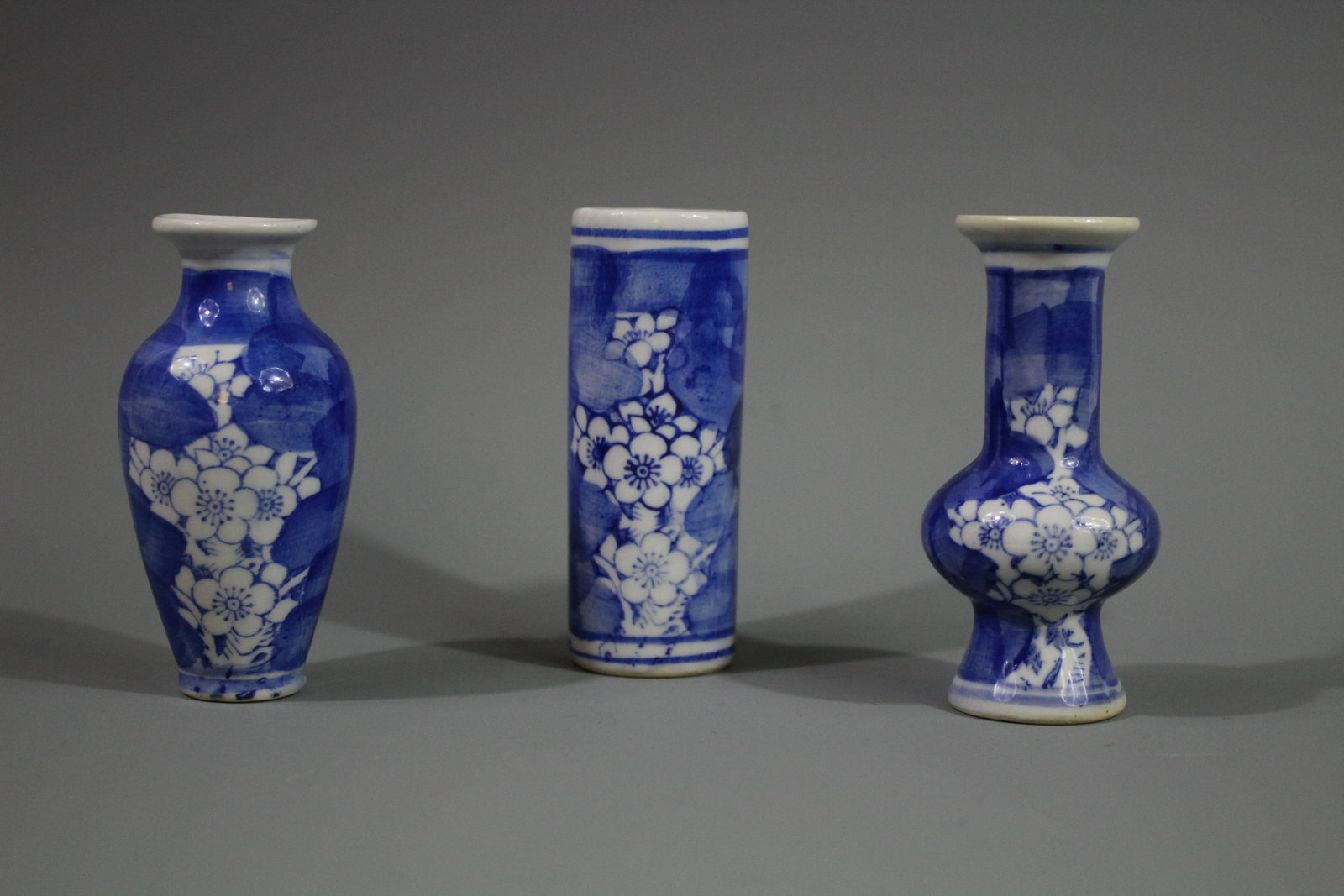 A Group of Small Blue and White Vases, Qing Dynasty: A Group of Small Blue and White Vases, Qing Dynasty