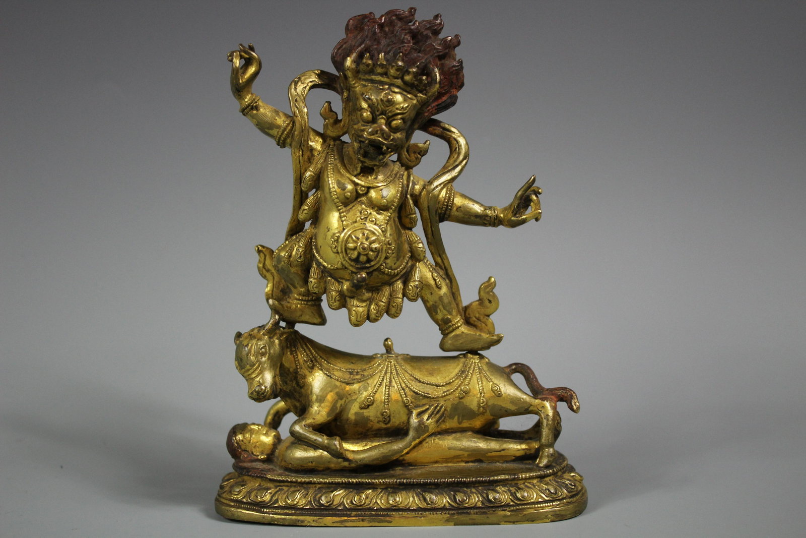 A Gilt Bronze Figure of Vajrapani Tibet, Middle Qing: A Gilt Bronze Figure of Vajrapani Tibet, Middle Qing Dynasty 18th Century