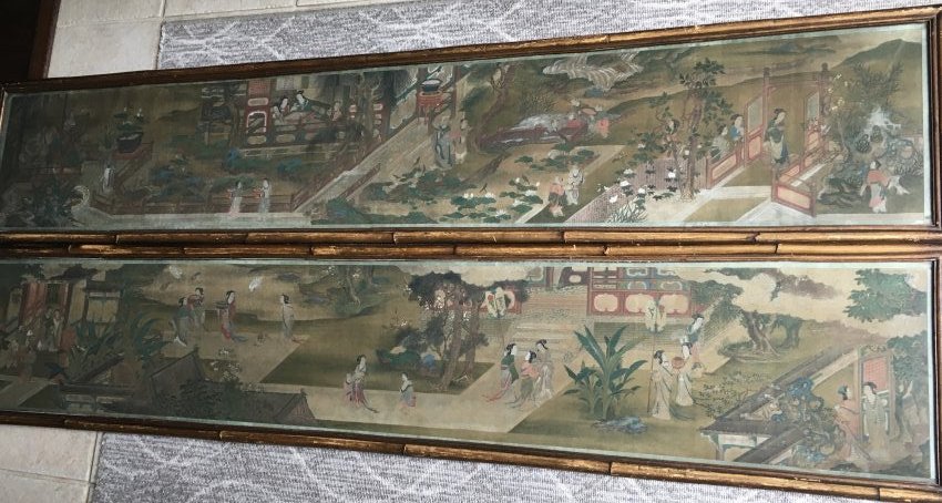 A Pair of Chinese Paintings On Silk, Ming Dynasty: A Pair of Chinese Paintings On Silk, Ming Dynasty 16th/17th Century