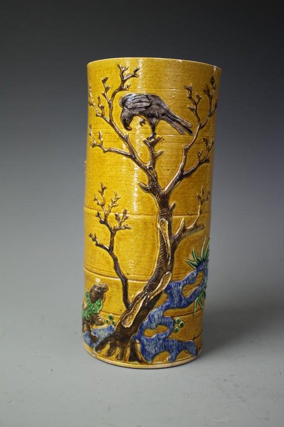 A Yellow Glazed Hat Stand, Qing Dynasty (Minor Scratch): A Yellow Glazed Hat Stand, Qing Dynasty (Minor Scratch)