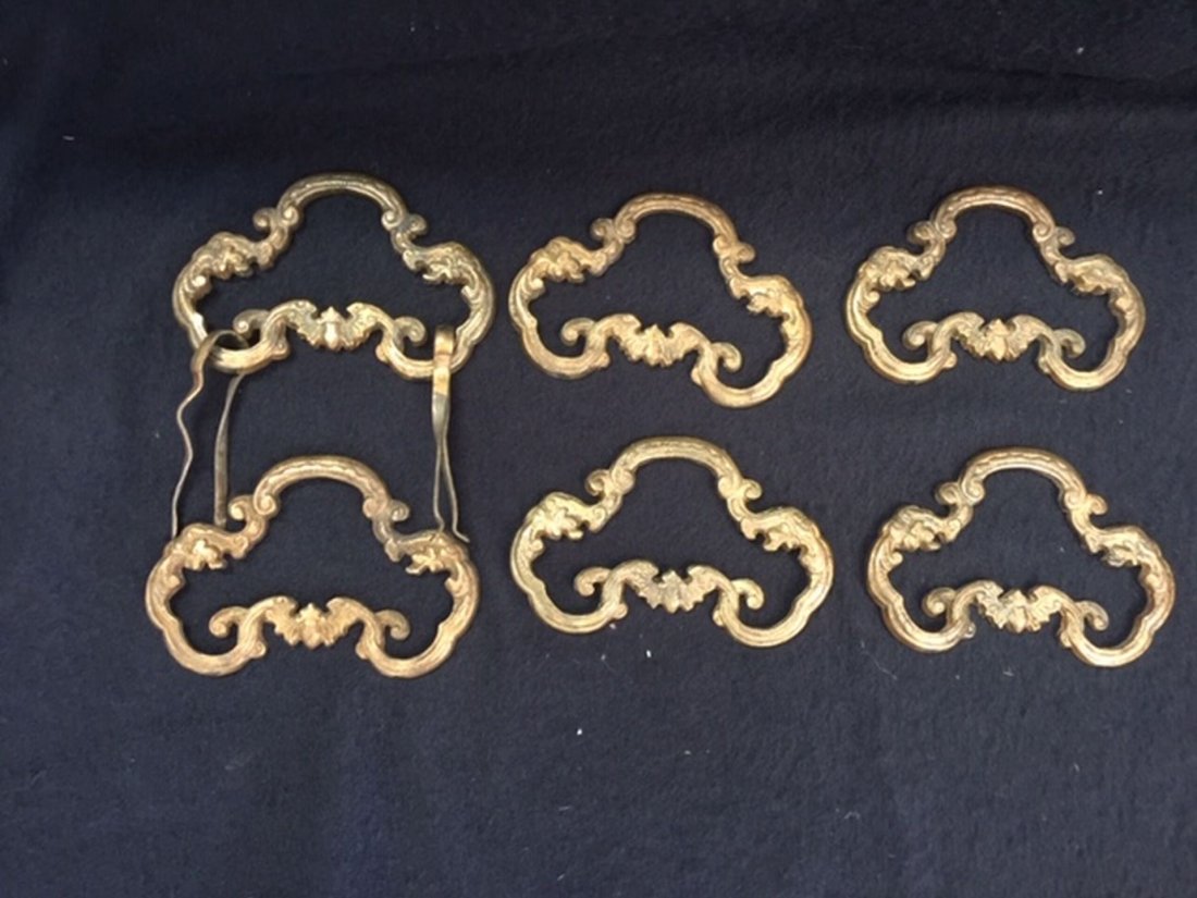 A Set of Six Gold Gilt Bronze Hangers, Qing Dynasty: A Set of Six Gold Gilt Bronze Hangers, Qing Dynasty