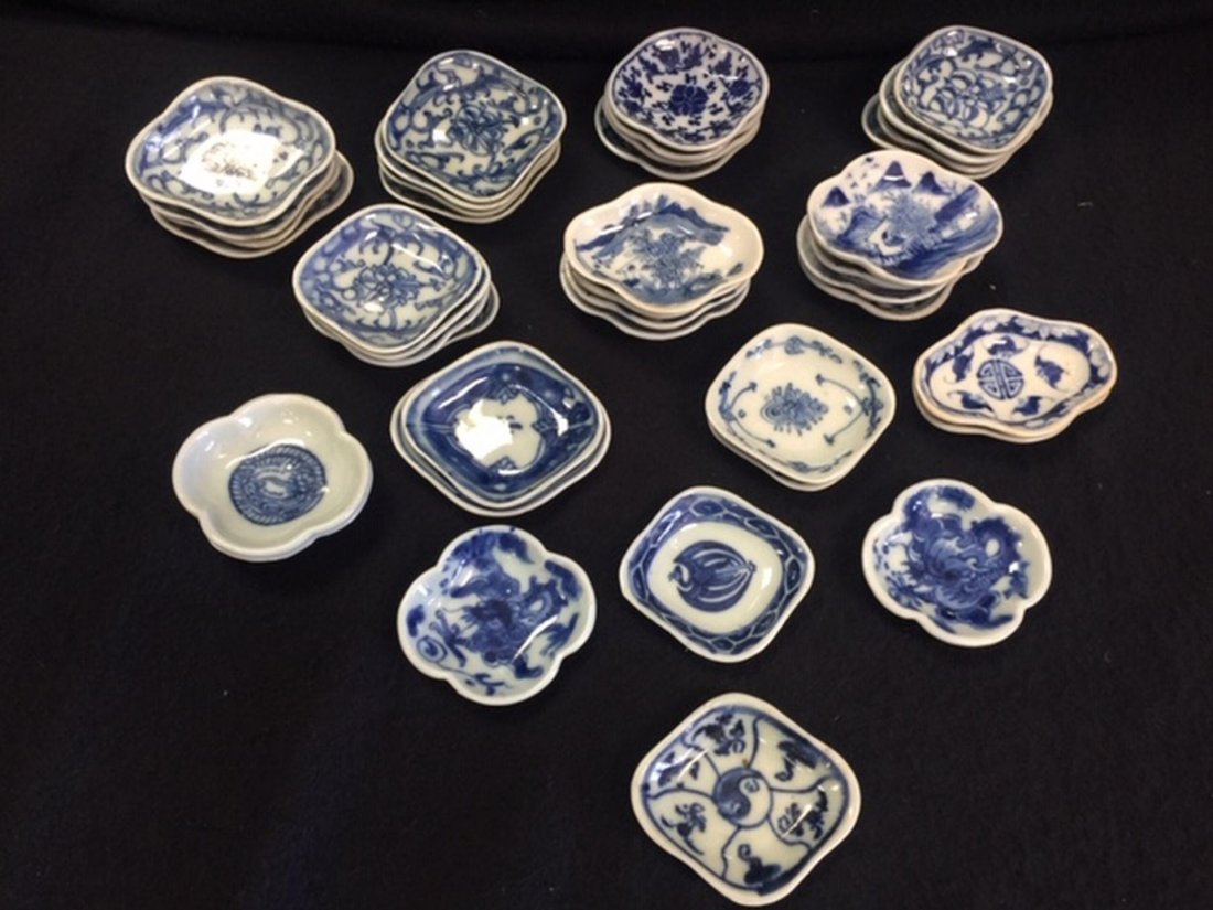 A Set 40 Of Blue And White Small Dishes, Qing Dynasty: *This is with reserve auction. All property is sold "AS IS". Neither Mei Auctions, nor the seller makes any warranty or representation with respect to the property, and they shall not be responsible f
