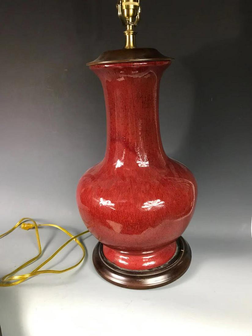 A Large Red Glazed Vase/Lamp (1 of 4)