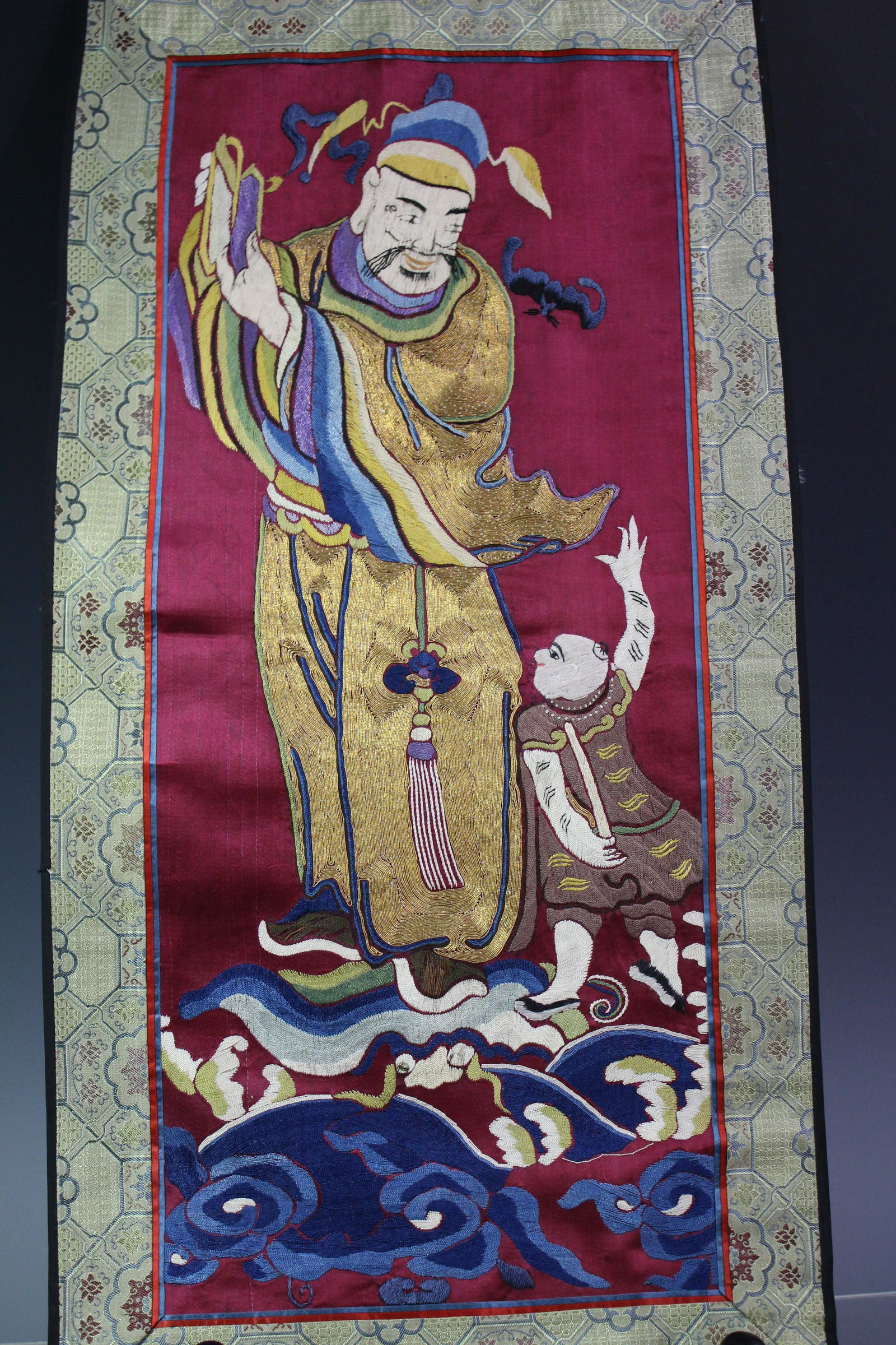 A Chinese Embroidered 'Figural' Silk Panel (1 of 5)
