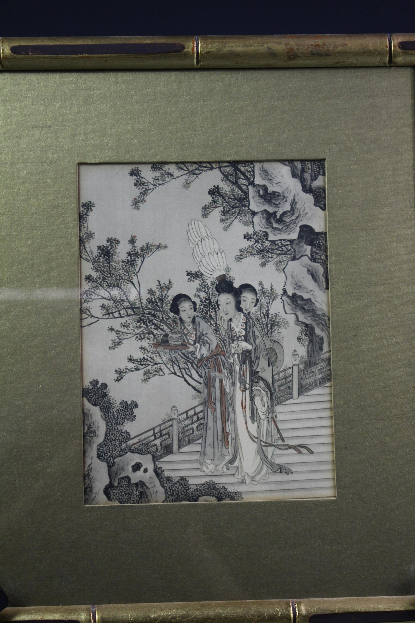 A Framed Classic Chinese Painting, Qing Dynasty: A Framed Classic Chinese Painting Qing Dynasty. Size: 19x14cm