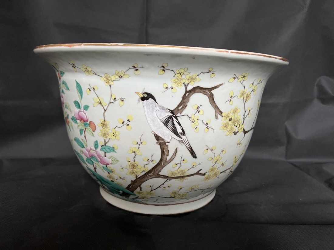 A Famille Rose 'Flowers and Birds' Jardiniere (1 of 7)