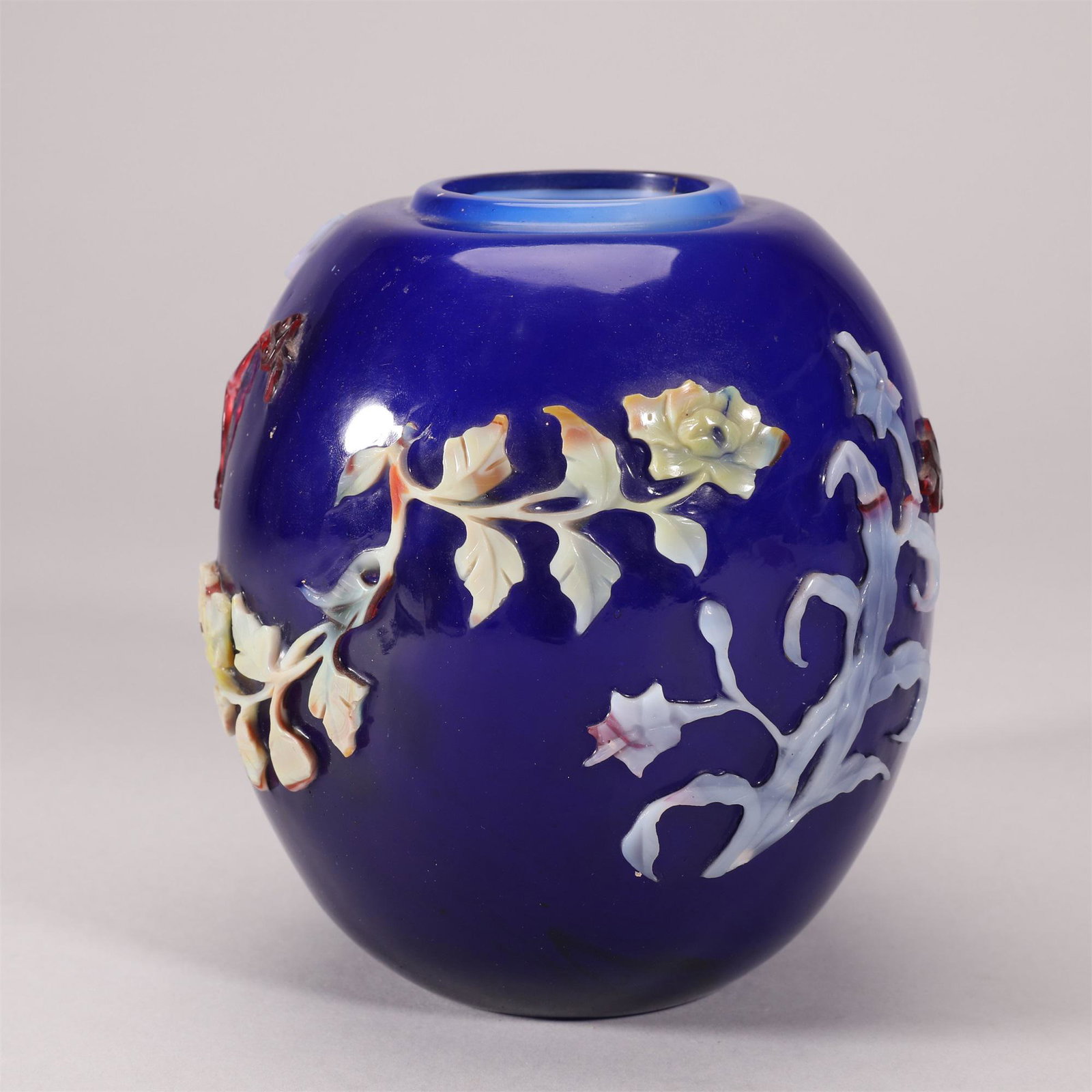 A ENAMELED GLASS JAR. 18TH CENTURY. (1 of 6)