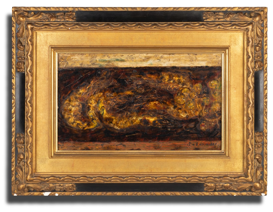AN OIL PAINTING OF SHRIMPS AND GRAPES (1 of 2)