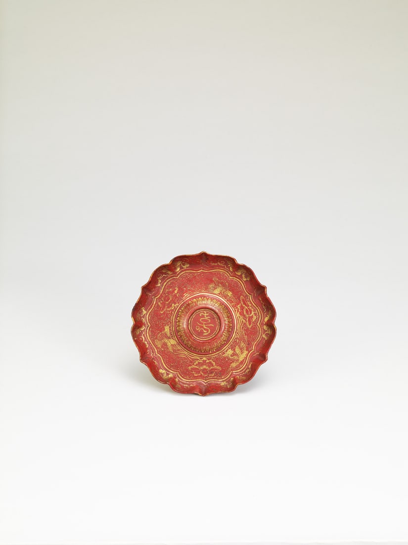 A GILT-DECORATED RED LACQUER STAND (1 of 1)