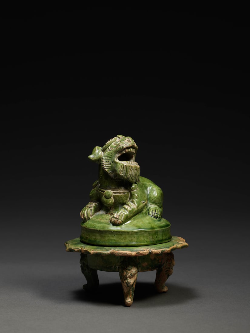A SANCAI-GLAZED POTTERY 'LION' CENSER (1 of 1)