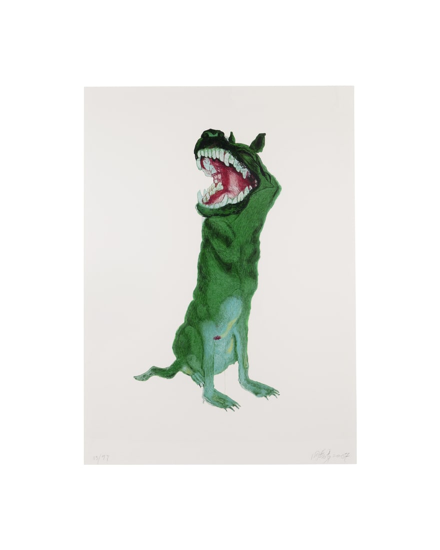 A PRINT OF A GREEN DOG (1 of 1)