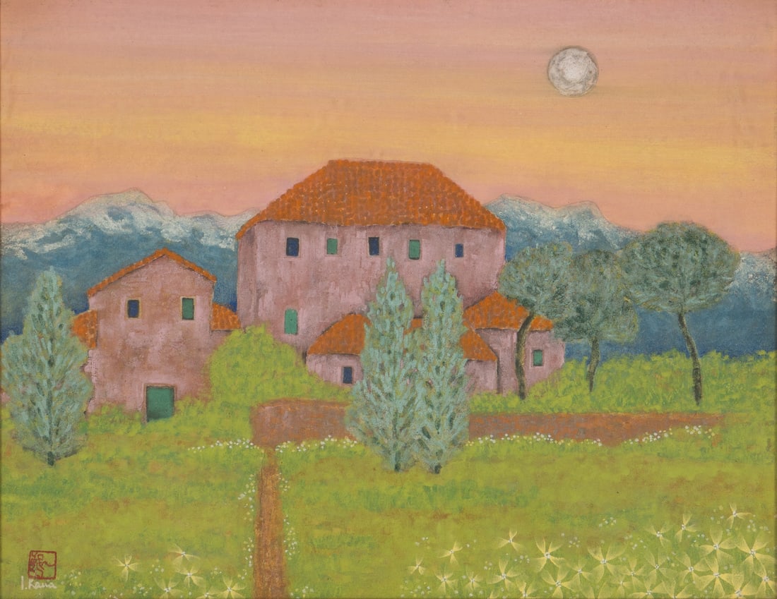 A SUNRISE IN SIENA: 品名(title):川端一郎 西恩納日出。作者(Artist): KAWABATA ICHIRO。 尺寸:39.5×30.5 cm。