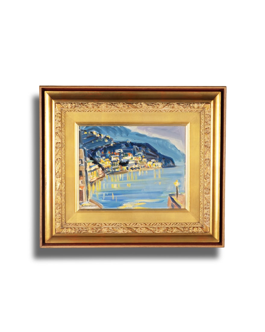 AN OIL PAINTING OF LANDSCAPE: 品名(title):楢原健三 (1907-1999) 南紀風景。作者(Artist): NARAHARA KENZO (1907-1999)。 尺寸:40×31