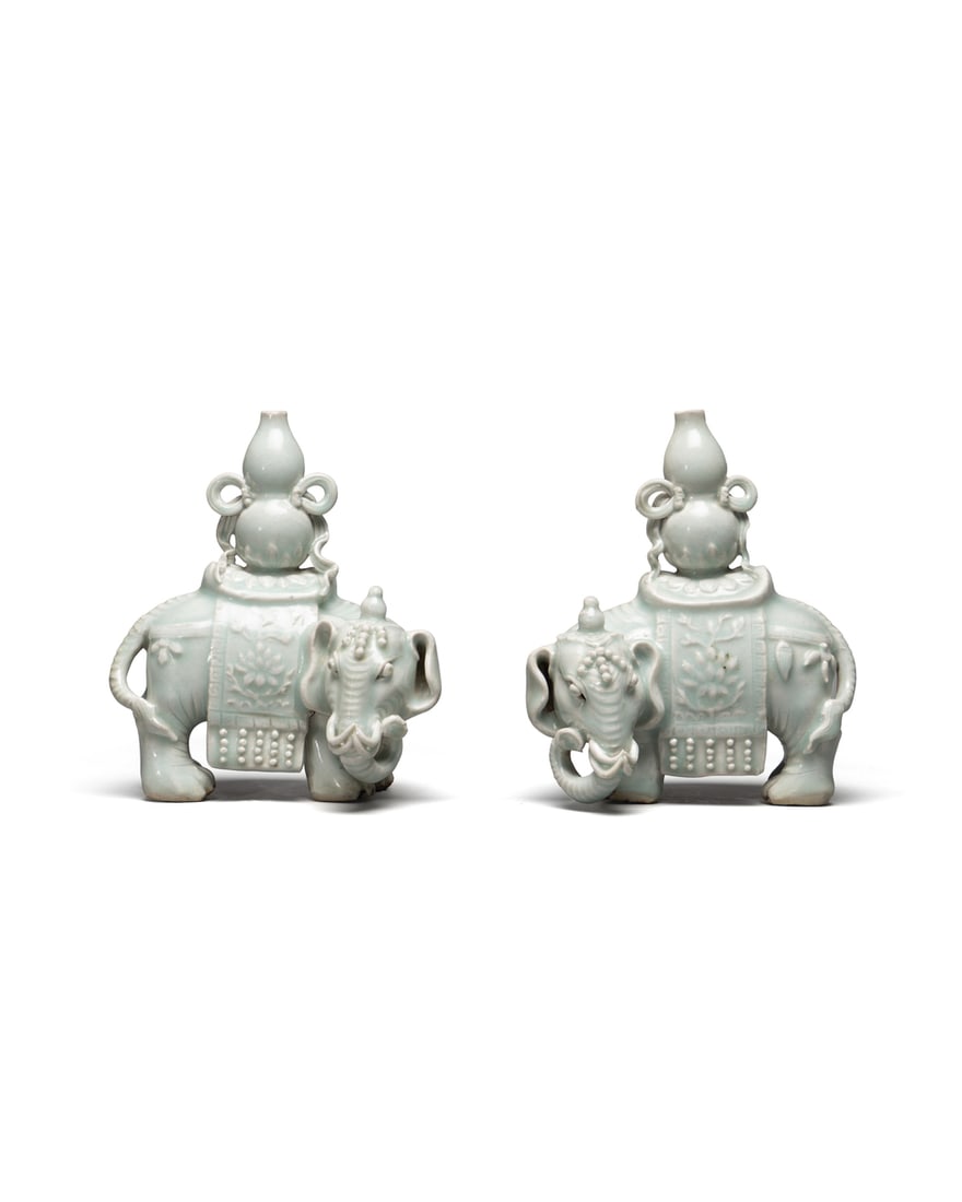 A PAIR OF 'QINGBAI' 'ELEPHANT' INCENSE HOLDERS (1 of 4)