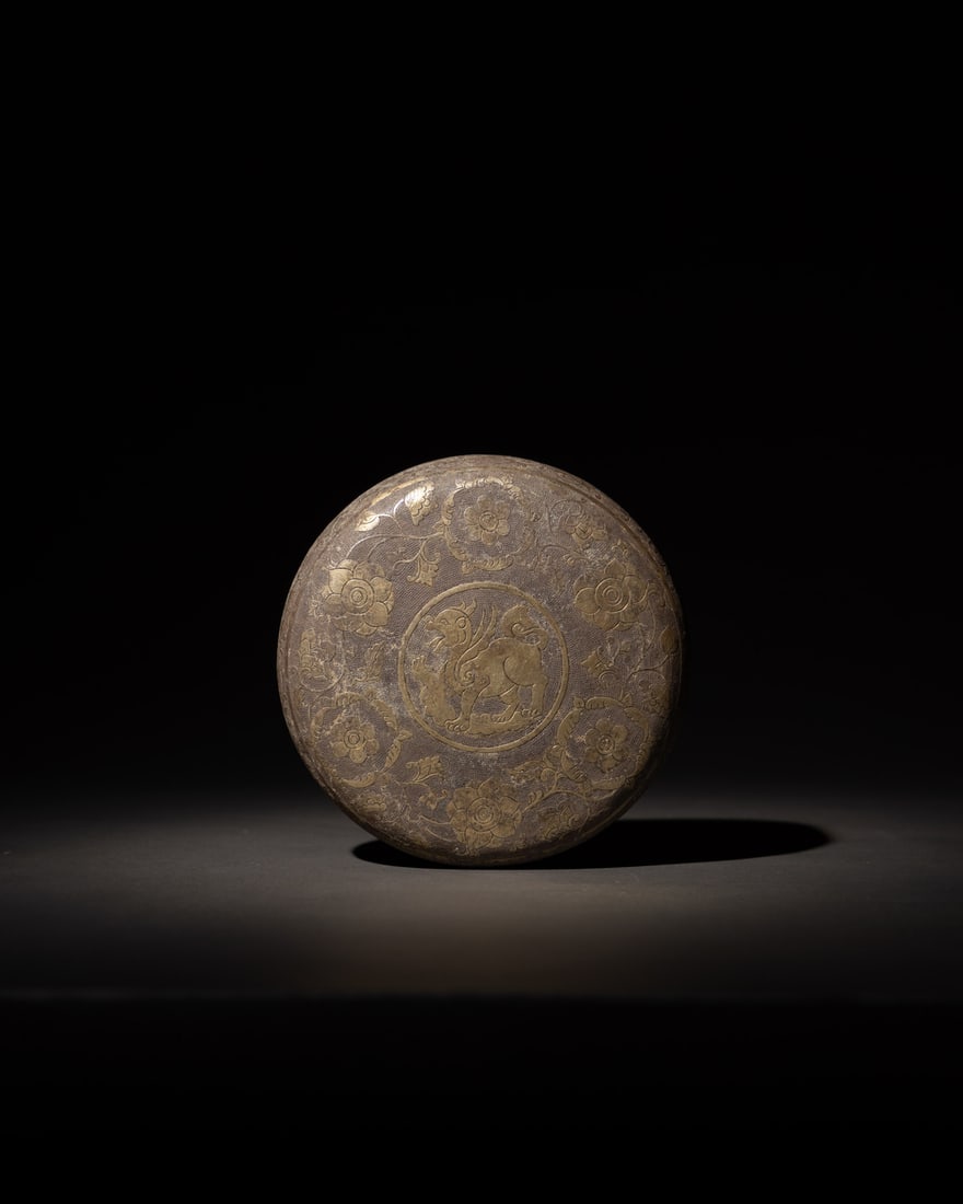A GILT-BRONZE 'MYTHICAL BEAST' BOX AND COVER (1 of 3)