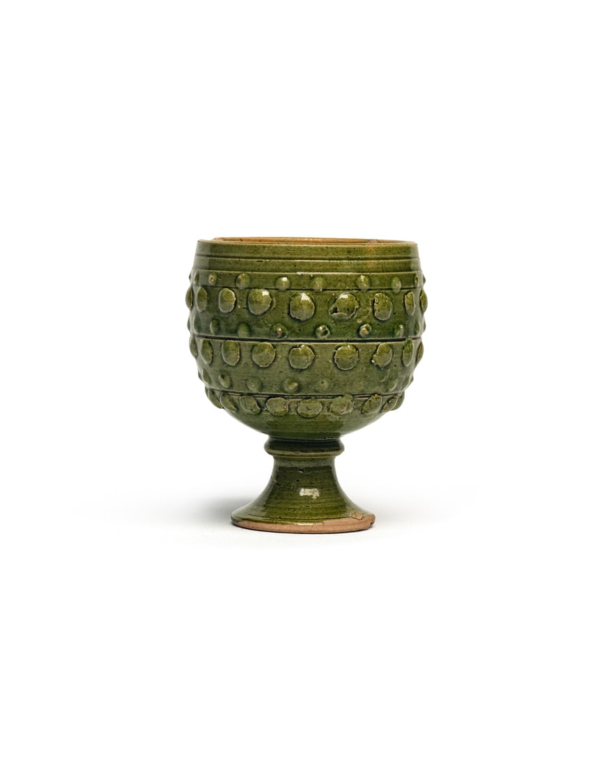 A GREEN-GLAZED STEM CUP (1 of 3)