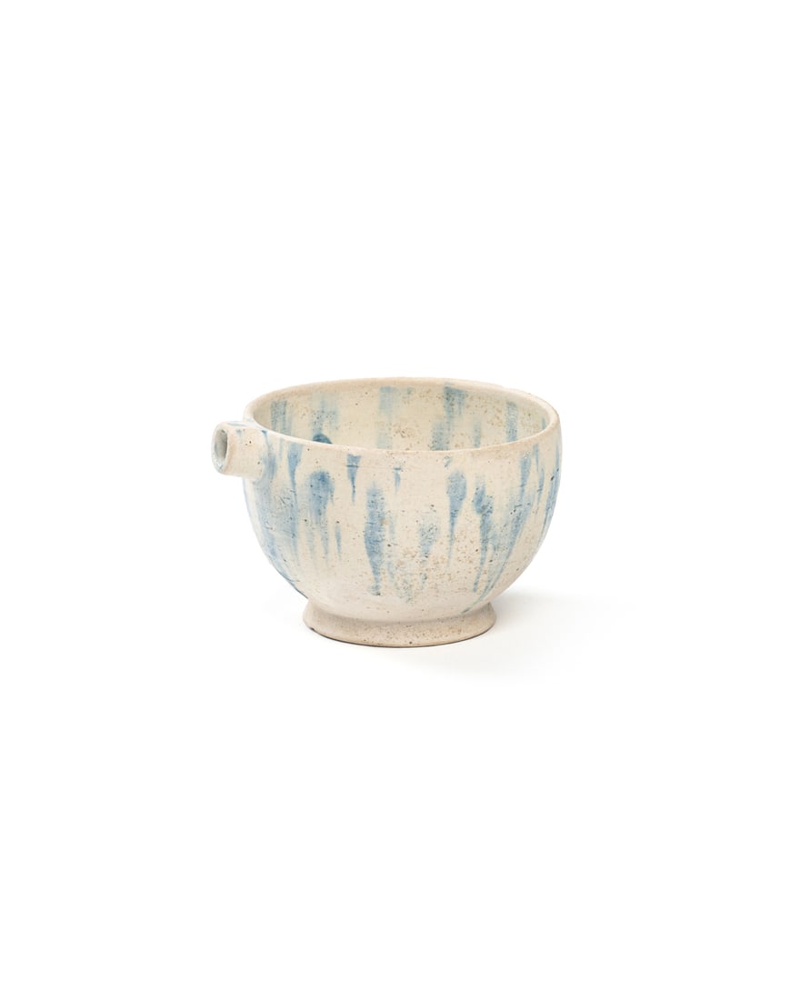 A BLUE-SPLASHED SANCAI-GLAZED POURING BOWL (1 of 4)