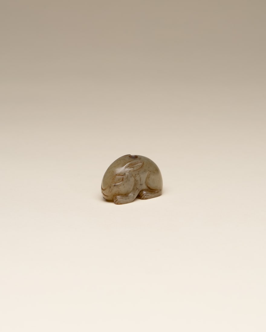 A JADE FIGURE OF A RABBIT (1 of 2)