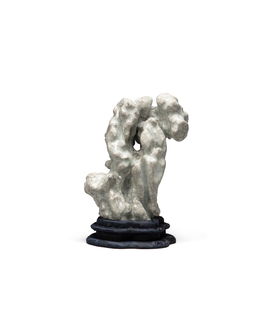A 'LUJUN' BLUE-GLAZED MOUNTAIN BOULDER (1 of 3)